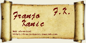 Franjo Kanić vizit kartica